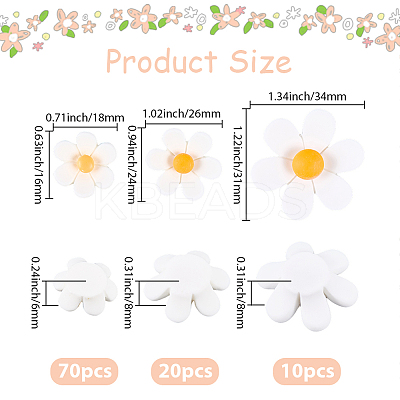 100Pcs 3 Styles Opaque Resin Cabochons RESI-PA0001-15-1