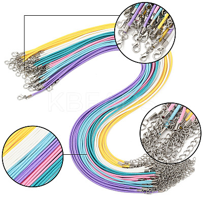 36Pcs 6 Colors Waxed Cord Necklace Making NCOR-FS0001-04-1