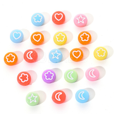 Opaque Acrylic Beads MACR-YW0001-18F-1