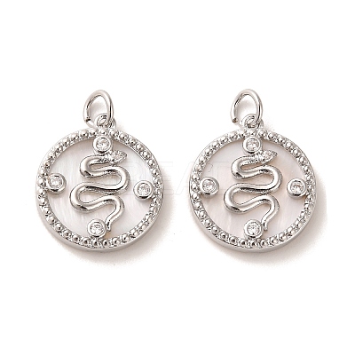 Brass Micro Pave Cubic Zirconia Pendants KK-P260-23P-1