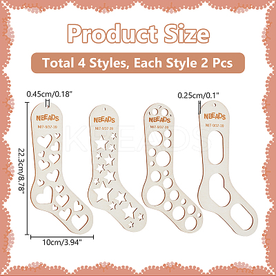 8Pcs 4 Styles Wood Sock Blockers for Knitting TOOL-NB0002-11-1