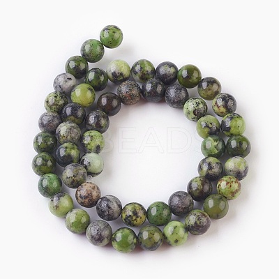 Natural Serpentine Beads Strands G-G767-05-8mm-1