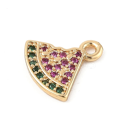 Brass Micro Pave Cubic Zirconia Pendants KK-R219-36B-G-1