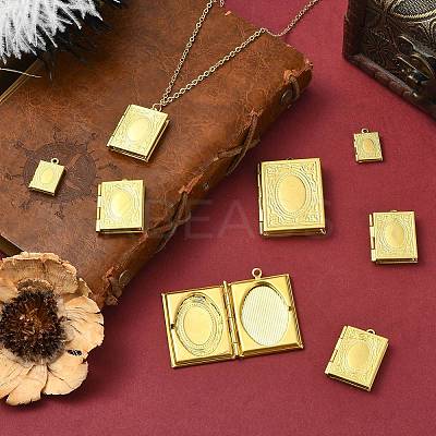 15Pcs 3 Styles Brass Locket Pendants FIND-CJ0004-73-1