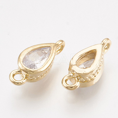 Brass Cubic Zirconia Links X-KK-T035-32-1