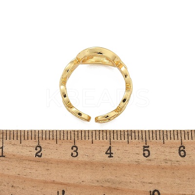 Brass Open Cuff Rings for Women RJEW-K289-01G-Q-1