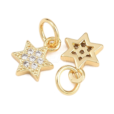 Brass Micro Pave Cubic Zirconia Pendants ZIRC-K070-41G-1