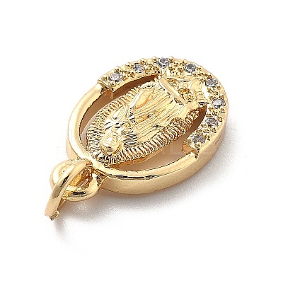Rack Plating Brass with Cubic Zirconia Pendants KK-Q017-06D-G-1