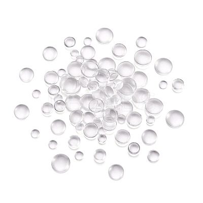 80Pcs 4 Size Transparent Glass Cabochons X1-GGLA-ZZ0001-03-1