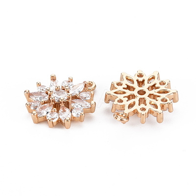 Rack Plating Brass Micro Pave Clear Cubic Zirconia Pendants KK-T060-43-RS-1