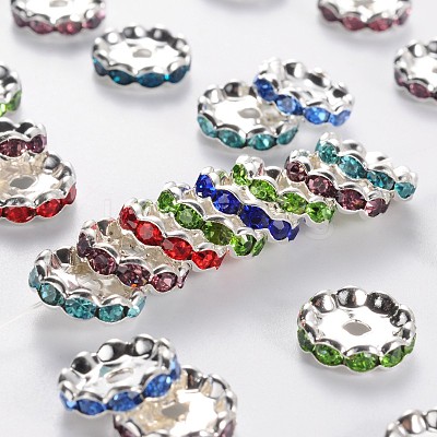 Brass Grade A Rhinestone Spacer Beads RSB160NF-1