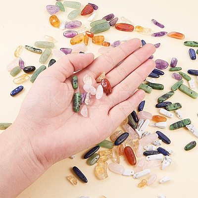 Natural Gemstone Chips Beads G-PH0034-20-1