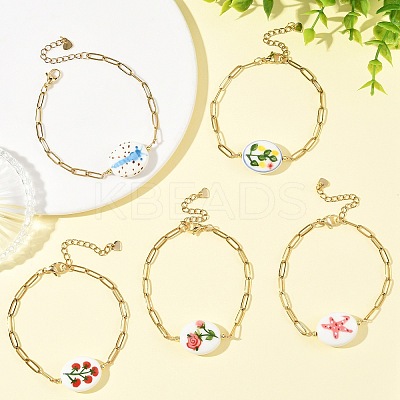 304 Stainless Steel Paperclip Chains Bracelets for Women BJEW-JB14191-1