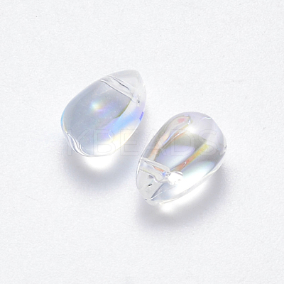 Transparent Spray Painted Glass Charms X-GLAA-R211-03-D05-1