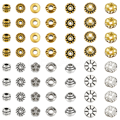 700Pcs 14 Styles Tibetan Style Alloy Beads FIND-PA0001-30-1