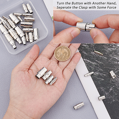 32Sets 4 Style Brass Locking Tube Magnetic Clasps KK-SC0002-88P-1