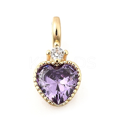 Brass Pave Cubic Zirconia Charms KK-Q097-03E-G-1