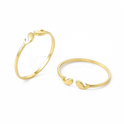 Ion Plating(IP) 304 Stainless Steel Cuff Ring for Women RJEW-C060-03G-1