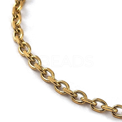 Ion Plating(IP) 304 Stainless Steel Cable Chain Necklace NJEW-D045-12G-1