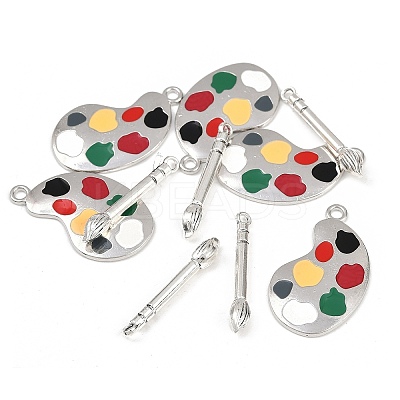 10Pcs 2 Styles Alloy Enamel Pendants ENAM-FP0003-08-1