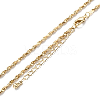 Brass Rope Chain Necklaces X-NJEW-K123-12G-1