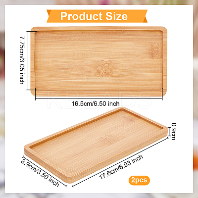 Bamboo Rectangle Plant Saucer AJEW-WH0475-31-1