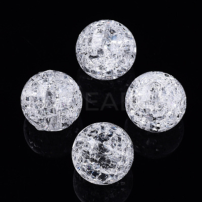 Transparent Crackle Style Acrylic Beads MACR-T036-16-1
