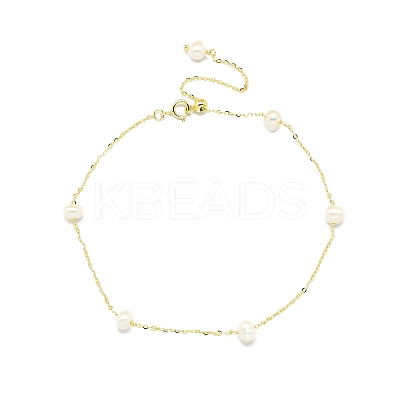 Natural Freshwater Pearls Beaded Link Bracelets BJEW-I314-133-1