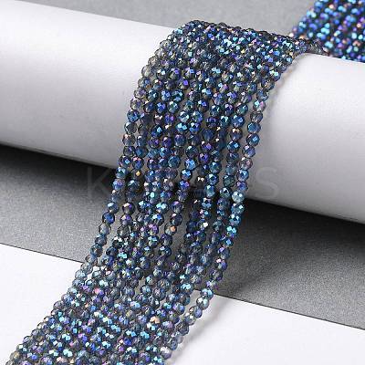 Electroplate Transparent Glass Beads Strands GLAA-H021-01A-FR05-1
