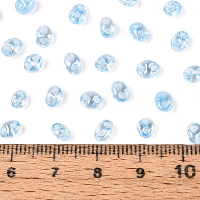 Transparent Colours Luster Glass Seed Beads SEED-N008-09B-1