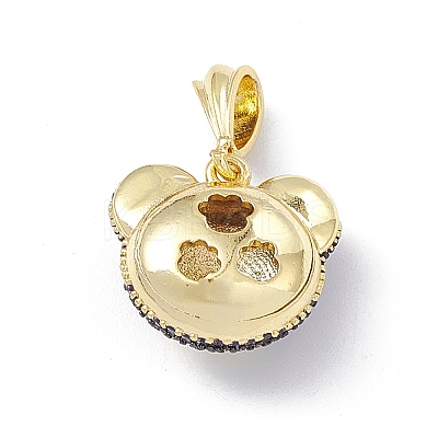 Brass Micro Pave Cubic Zirconia Pendants KK-P224-09EB-03-1