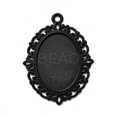 Electrophoresis Alloy Oval Pendant Cabochon Settings X-PALLOY-Q304-50-NR-1