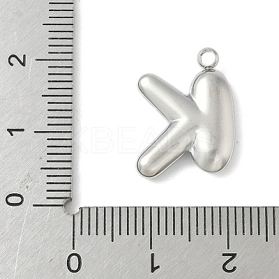 304 Stainless Steel Initial Pendants STAS-S186-12K-P-1