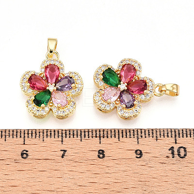 Brass Micro Pave Cubic Zirconia Pendants LS-KK-N257-34G-1