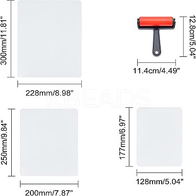 4Pcs 4 style Flat Rectangle Acrylic Board DIY-FH0002-97-1