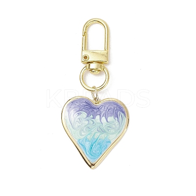 Heart 304 Stainless Steel Enamel Pendant Decorations HJEW-JM02901-1