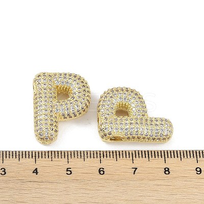 Brass Micro Pave Clear Cubic Zirconia Pendants KK-Z041-01G-P-1