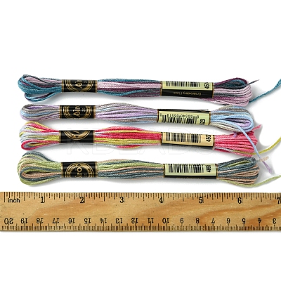 12 Skeins 6 Colors 6-Ply Polyester Embroidery Floss OCOR-FS0001-01B-03-1