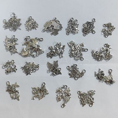 40Pcs 20 Styles Tibetan Style Alloy Pendant Decorations HJEW-AB00257-1