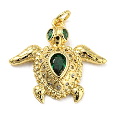 Rack Plating Brass Cubic Zirconia Pendants X-KK-M258-09G-1