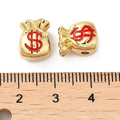 Rack Plating Real 18K Gold Plated Brass Enamel Beads KK-Q795-04G-1