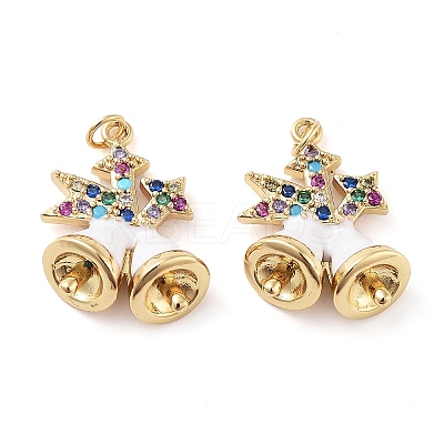 Christmas Theme Rack Plating Brass Pendants KK-M280-11G-G-1