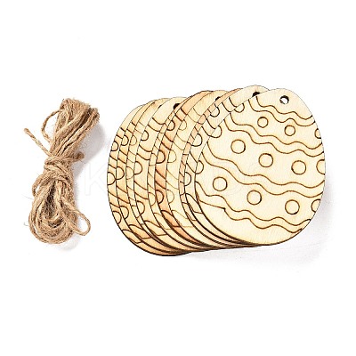 DIY Crafts Easter Egg Shape Cutouts Pendants AJEW-P087-B01-04-1