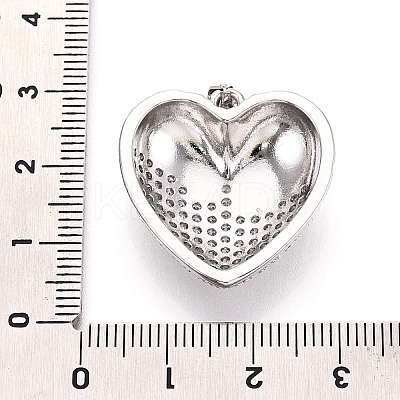 Brass Micro Pave Clear Cubic Zirconia Pendants KK-N268-52P-1