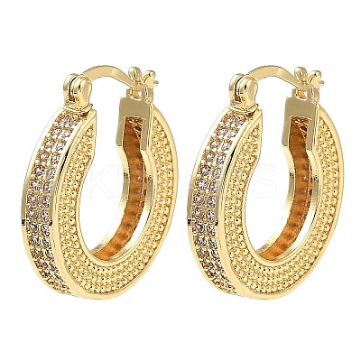 Rack Plating Brass Micro Pave Clear Cubic Zirconia Hoop Earrings EJEW-M223-03G-1