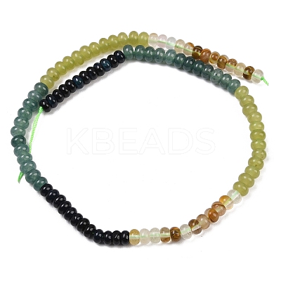 Watermelon Stone Glass & Dyed Natural White Jade Beads Strands G-Z135-C03-1