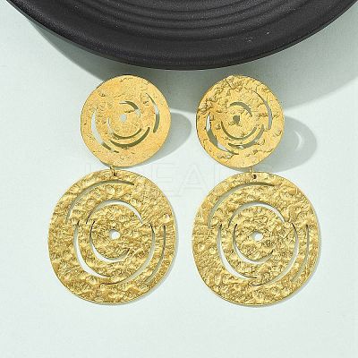 304 Stainless Steel Dangle Stud Earrings for Women EJEW-K268-12C-G-1