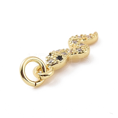 Brass Micro Pave Cubic Zirconia Charms KK-C012-27G-1