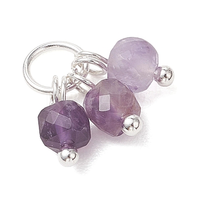 10Pcs 10 Styles Natural Mixed Gemstone Pendants PALLOY-JF04932-01-1