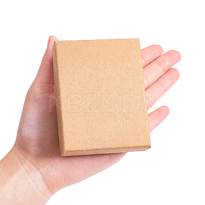 Kraft Cotton Filled Cardboard Paper Jewelry Set Boxes LS-CBOX-R036-11A-1